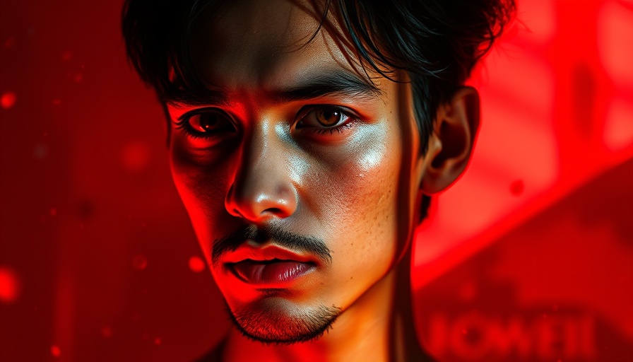 Abstract red portrait emphasizing a fat loss mindset
