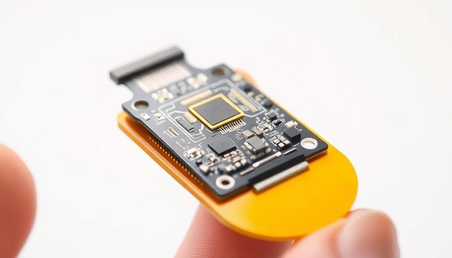 Close-up of AI implant for chronic pain relief with intricate circuits.