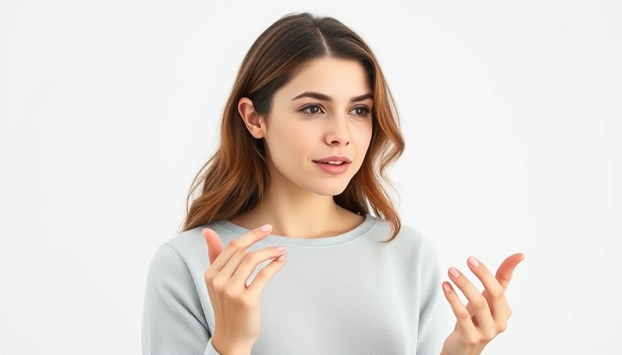 Young woman explaining schizophrenia symptoms calmly.