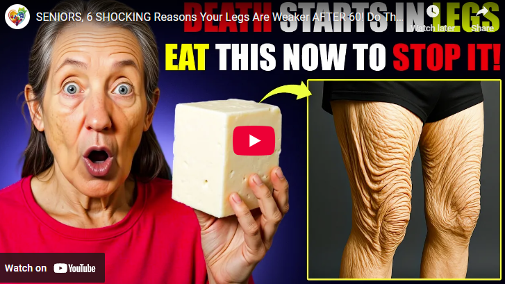 Surprised elderly woman, cheese and wrinkled legs comparison, Reasons Your Legs Are Weaker After 60.