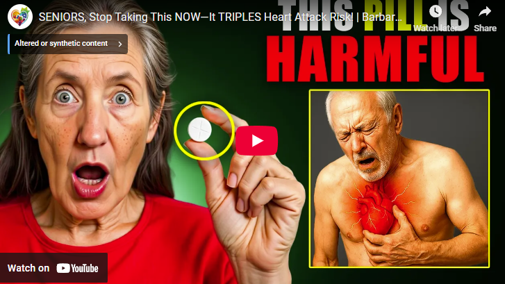 Picture warning about medications that risk heart health in seniors.