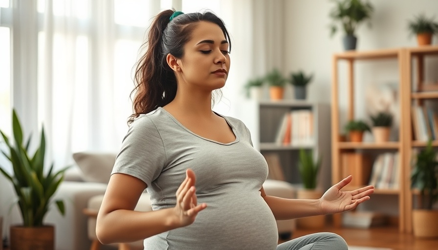 Pregnant woman using breathing techniques for labor pain management.