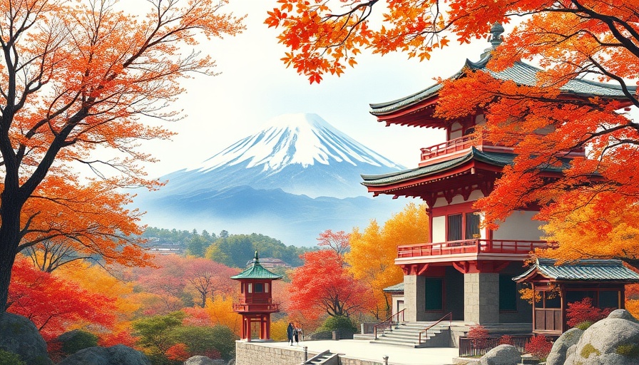 Colorful Japanese landscape with pagoda for 528 Hz Zen Music.