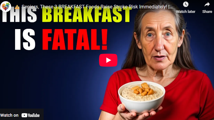 Breakfast foods raise stroke risk after 60: concerned woman holding cereal.
