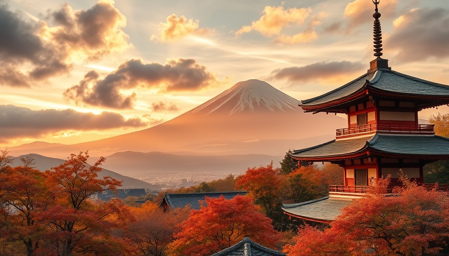Serene landscape with Mount Fuji and Zen atmosphere.