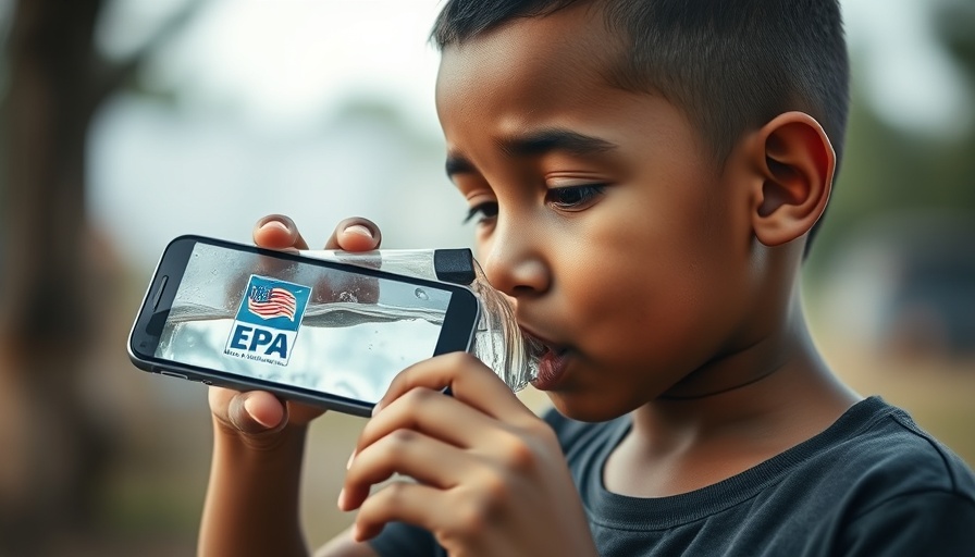 EPA appeal fluoride ruling image with boy drinking water and EPA logo.