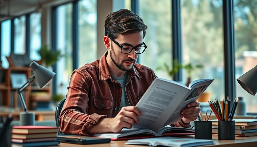 Person designing a book cover in an office setting.