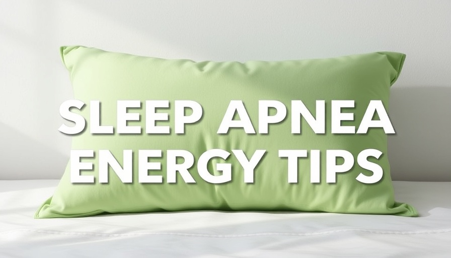 Graphic with sleep apnea energy tips and green pillow.