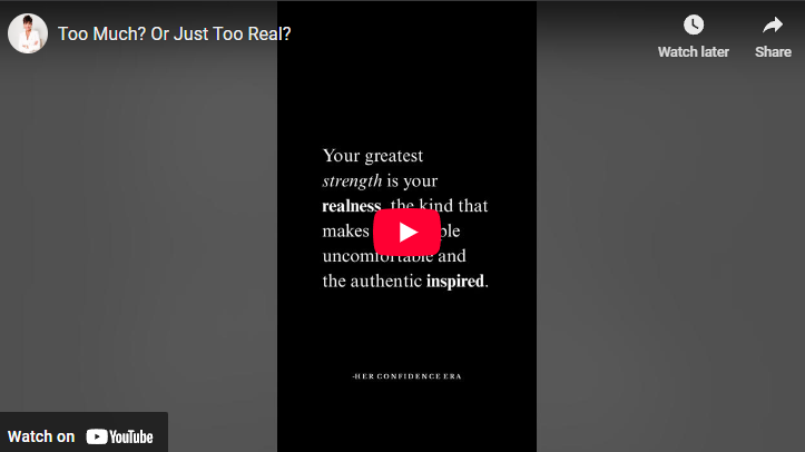 Motivational quote on authenticity and strength in bold lettering, related to sensitivity in media.