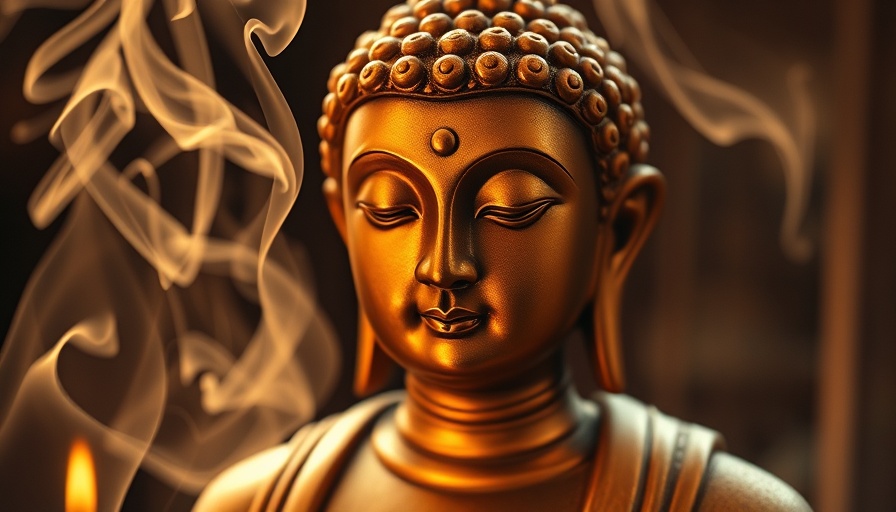 Tranquil Buddha statue with incense smoke, 432 Hz Cleanse Negative Energy.