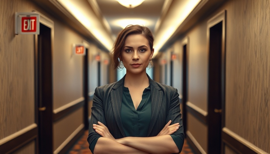 Confident woman standing in hallway conveying strength and authenticity.