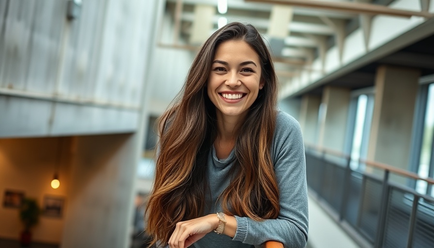 Smiling woman indoors related to diet for lipoedema.