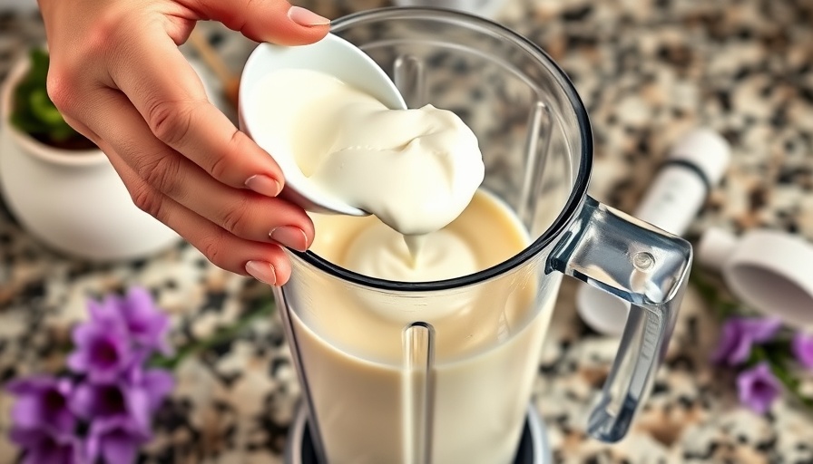 High-Protein Pineapple Coconut Smoothie preparation scene.