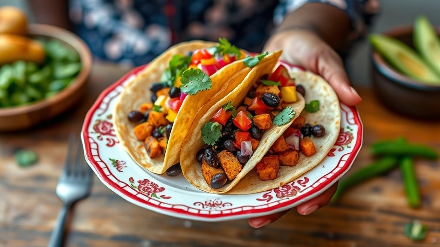 Delicious clean eating tempeh and black bean tacos with fresh toppings.