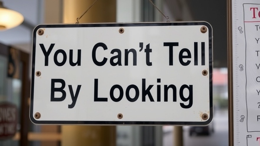 Sign saying 'You Can't Tell By Looking' promoting STD awareness and prevention.