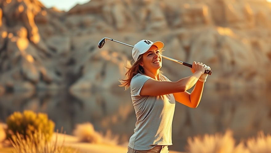 Couple enjoying Arizona golf vacations with stunning desert scenery and serene lake.