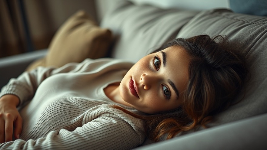 Confident young woman in a cozy living room, showcasing lifestyle changes to reduce double chin.