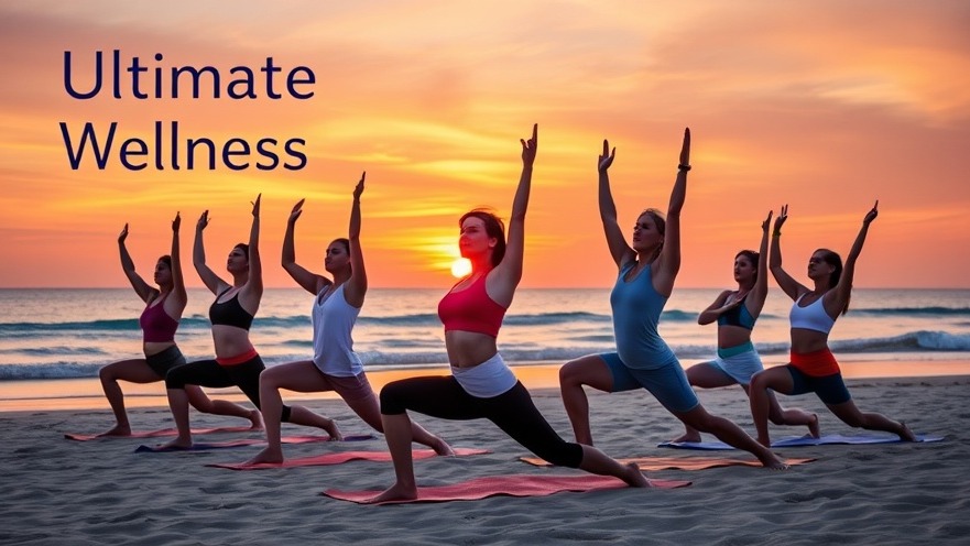 Diverse individuals practicing yoga on a sunset beach, embracing effective use of PTO.