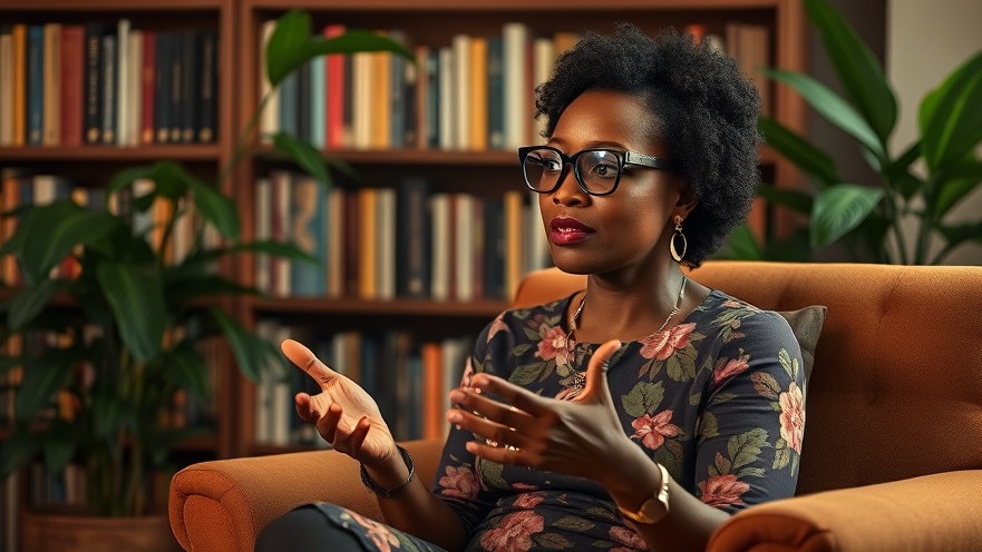 Confident Black woman discussing healthcare challenges, emphasizing doctor-patient relationships.