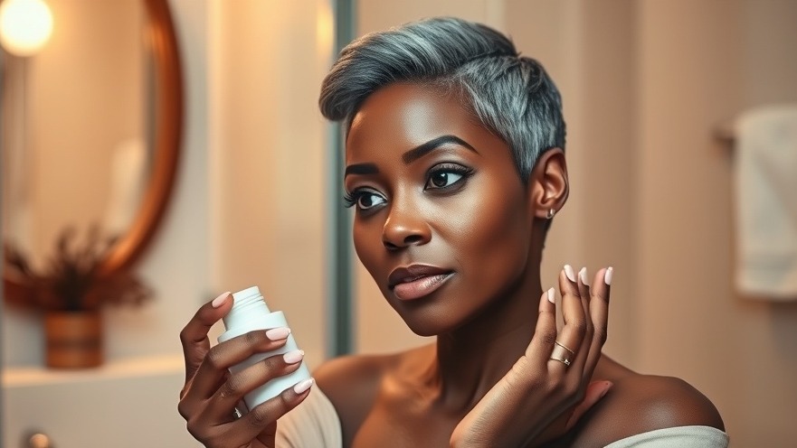 Mature Black woman practicing self-care after 50 with a mindful skincare routine.