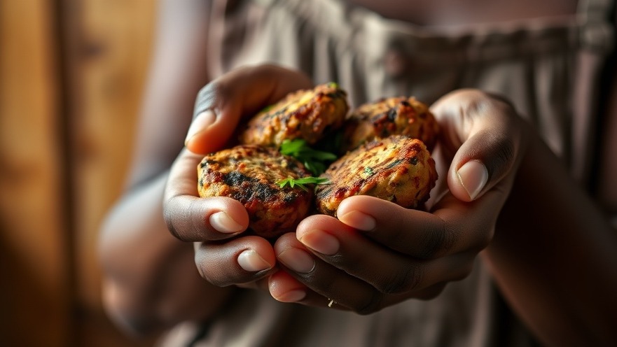 Close-up of Black female hands holding vegetable patties, showcasing meal prep benefits.