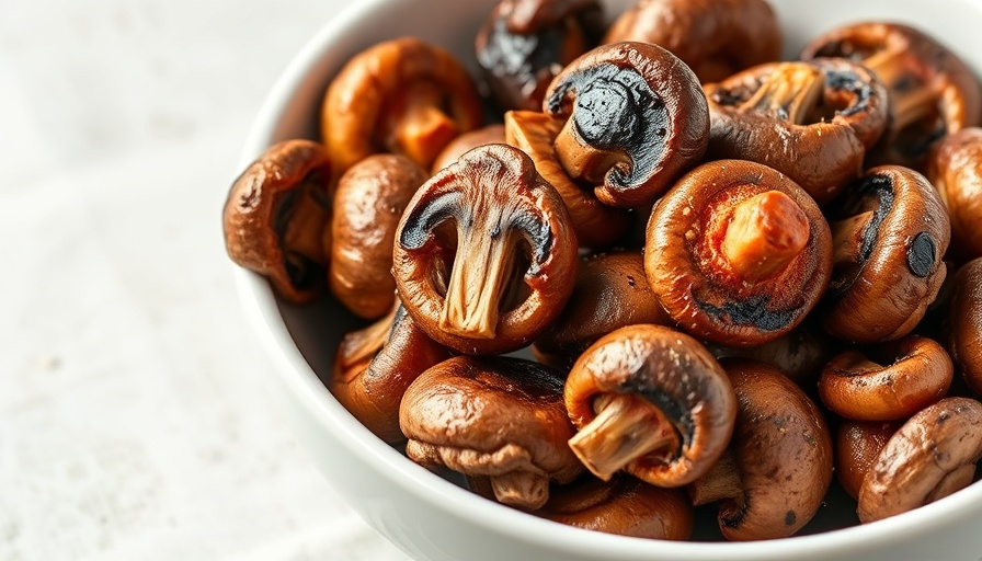 Deliciously seasoned air fryer mushrooms in a bowl