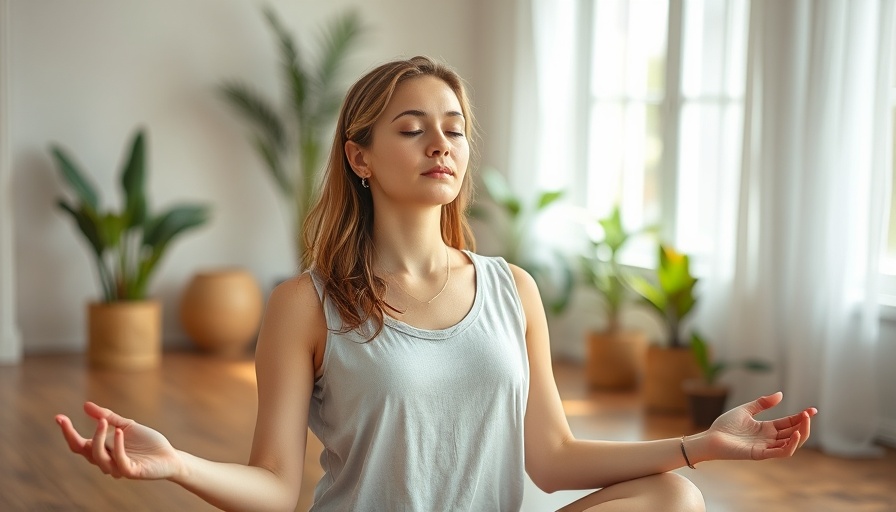 Woman meditating for yoga practice, reducing panic and anxiety.
