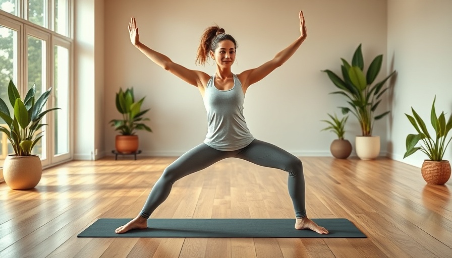 Love Wins Yoga: Woman practicing yoga indoors in warrior pose.