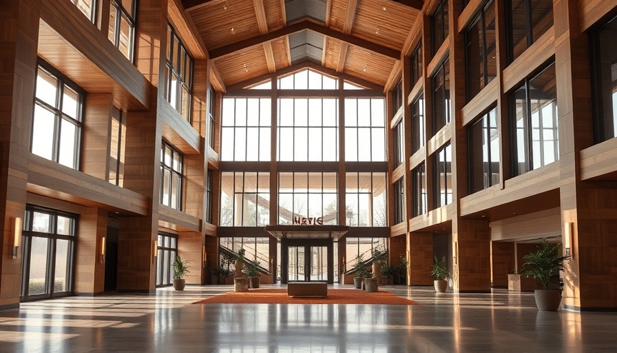 Luxurious hotel lobby showcasing modern architecture in natural light.