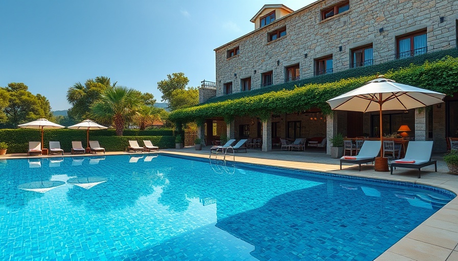 Luxurious hotel pool at The Elms Hotel mineral waters.