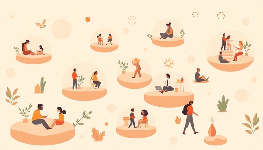 Abstract illustration of how Covid changed the lives of Americans.