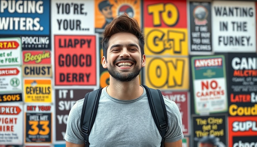 Cheerful man standing in front of vibrant mural, Accessible Fitness for Everyone theme