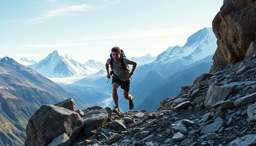 Male runner exemplifying Kilian Jornet training tips on mountain trail.