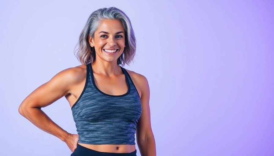 Menopausal Workout Tips visual with transformation imagery.