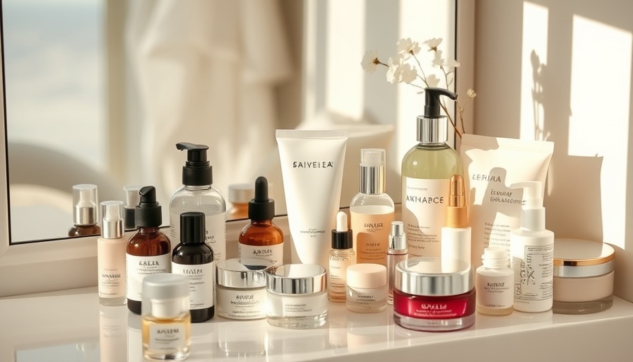 Organized beauty routine products for simplifying beauty routine for women over 50.