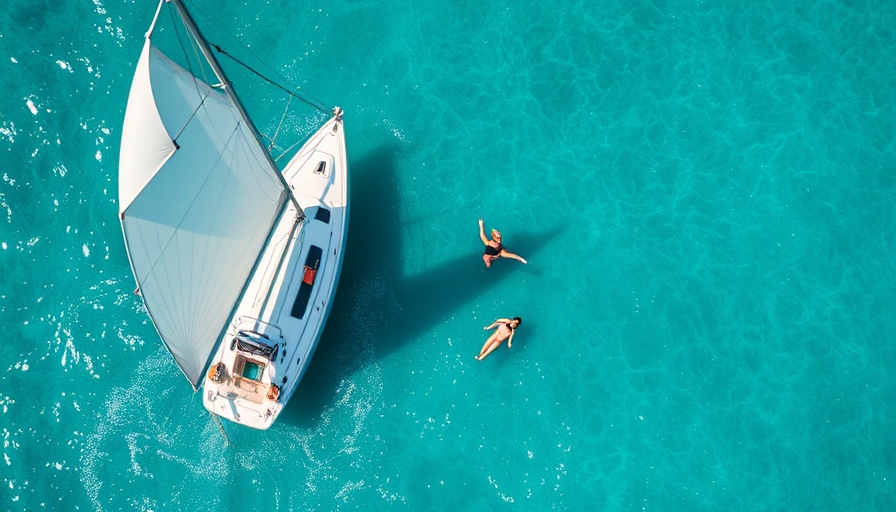 Sailing in Croatia with people relaxing in turquoise waters.