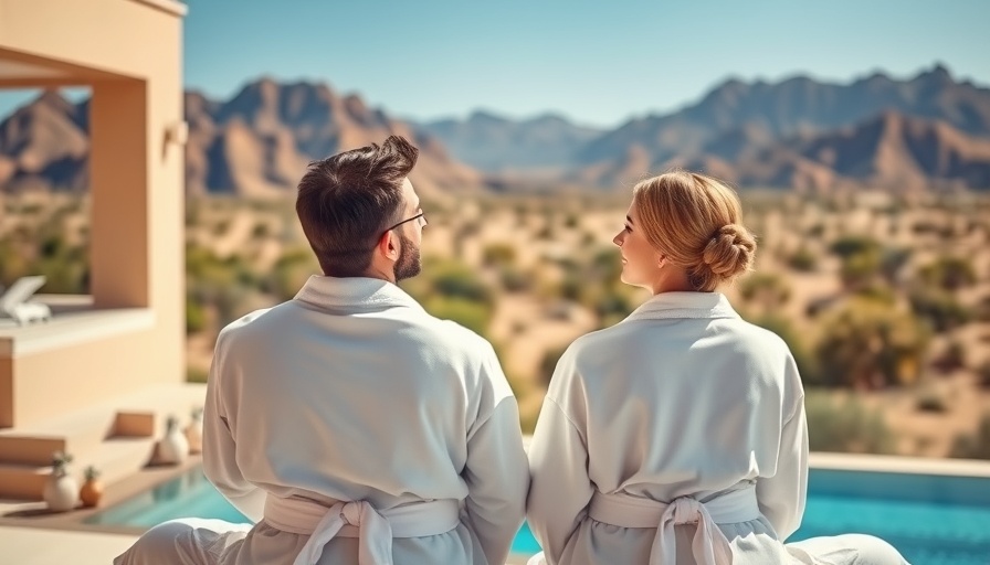 Couple enjoying view at best spa resort in Scottsdale.