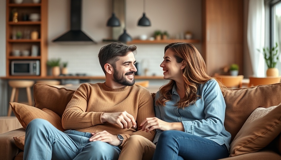 Couple discussing reasons to feel awful on a sofa with one solution.