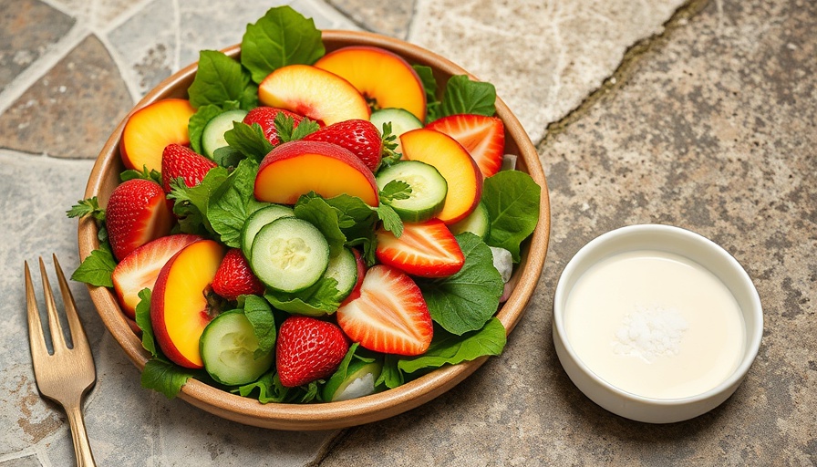 A vibrant plate of summer salad featuring foods for glowing skin in summer.