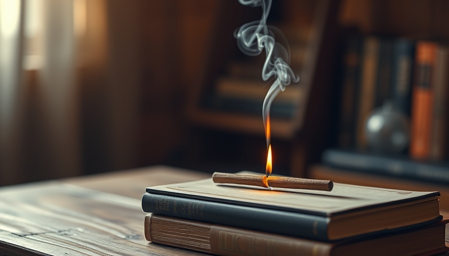 Serene spring morning routine with incense and books on table