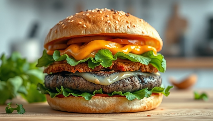 Ultimate Mushroom Burger Recipe on kitchen counter with vibrant toppings.