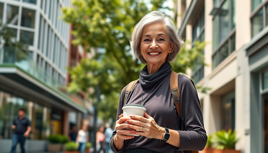 Confident older woman holding coffee, embodying the power of boundaries after 50.