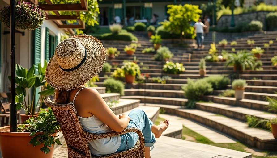Tranquil backyard landscaping ideas with stone steps and greenery.