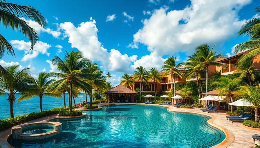 Affordable luxury hotel with tropical poolside.