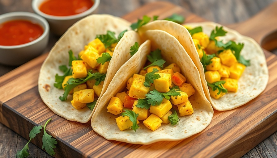 Protein-packed breakfast tacos with eggs and toppings.