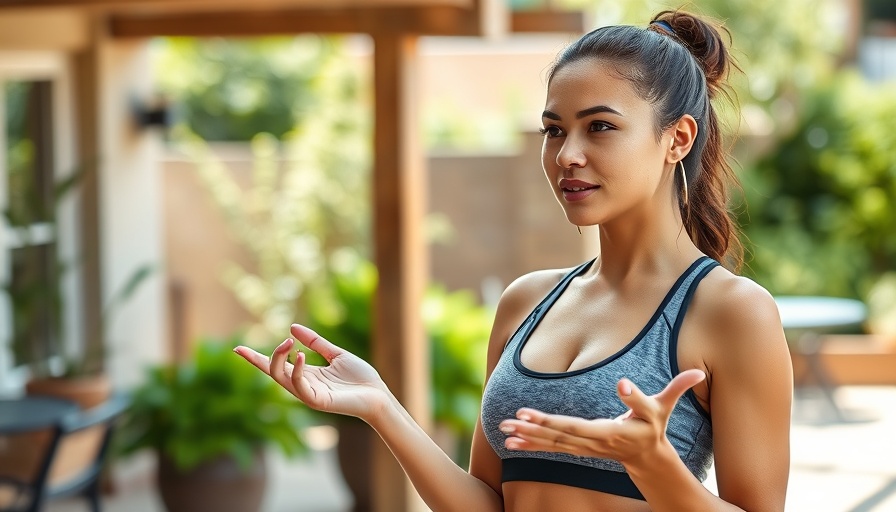 Young woman giving fitness journey advice outdoors