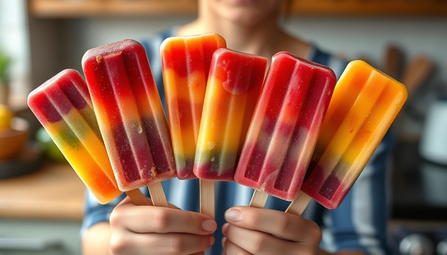 Colorful homemade popsicles with easy recipe focus.