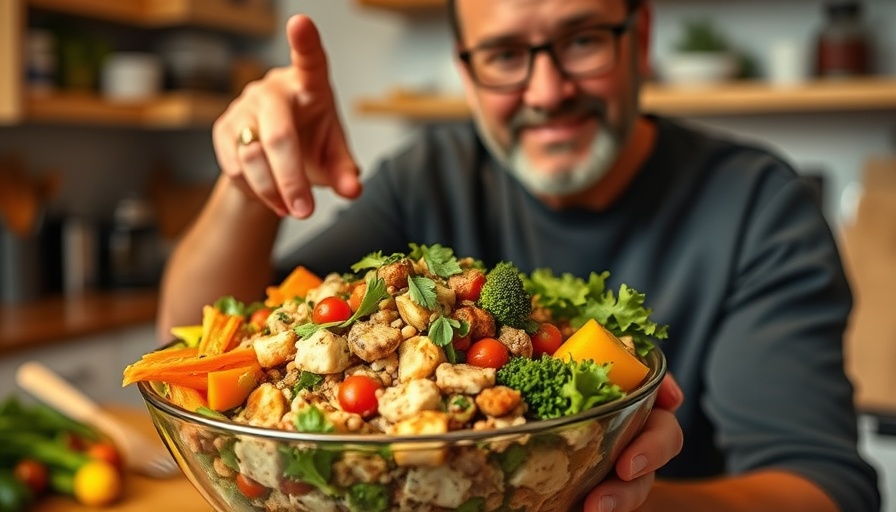Plant-based protein intake over 50 advice with a bowl of mixed proteins.