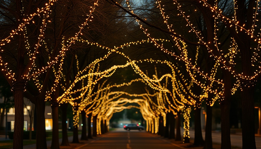 Peaceful street scene with lights, Let God displayed.
