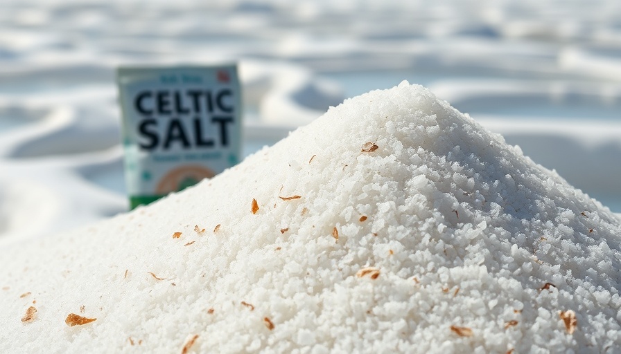 Celtic sea salt benefits: large salt mound with package displayed.